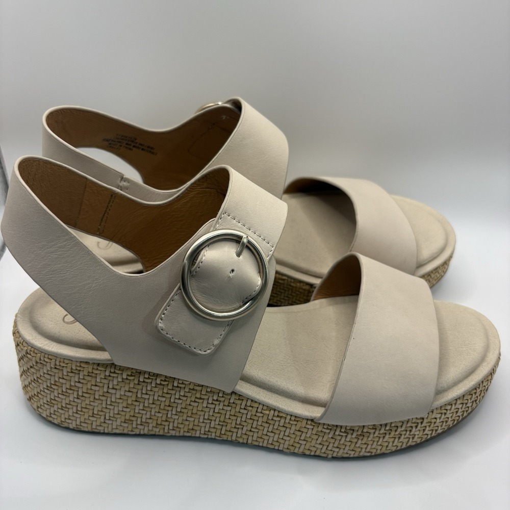 SOFFT FAEDRA Leather Platform Women's Sandals Size 9 Beige - Picture 3 of 6